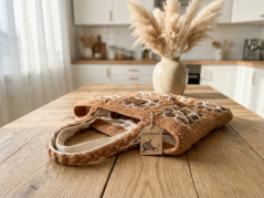 Ručně háčkovaná kabelka „Pšeničný květ“ – Slow Fashion